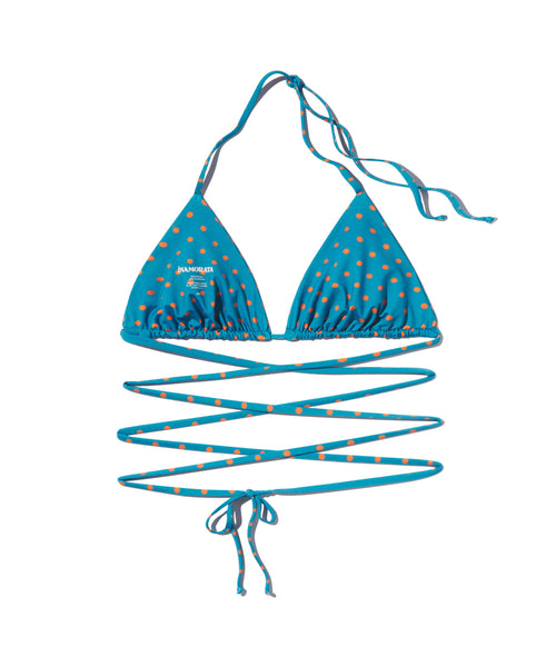 Las Olas Top  | Blue & Orange Small Dot