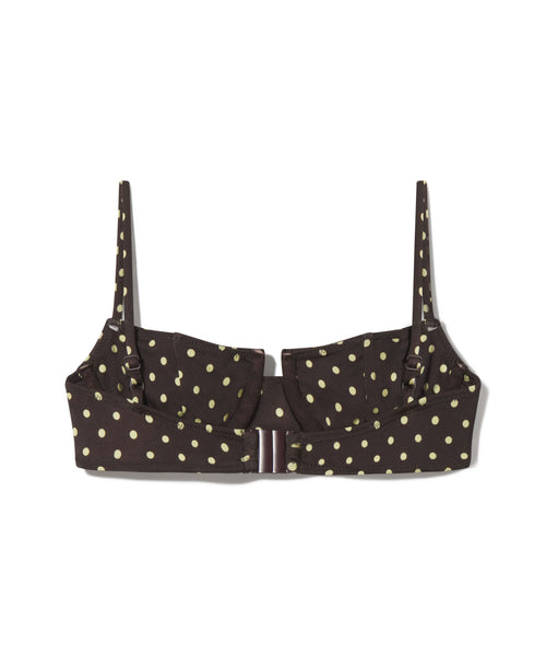 Sereia Top | Brown & Cream Small Dot