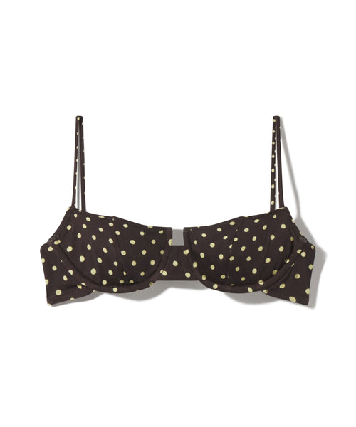 Sereia Top | Brown & Cream Small Dot