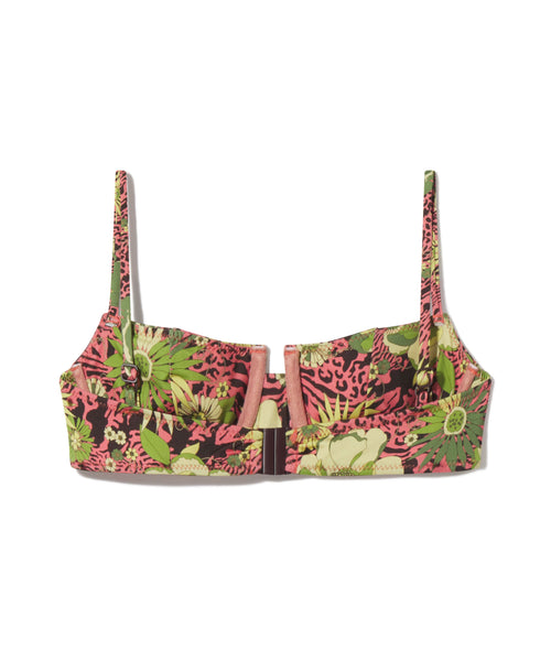 Sereia Top | Pink Floral Zebra Wave
