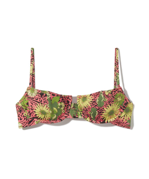 Sereia Top | Pink Floral Zebra Wave